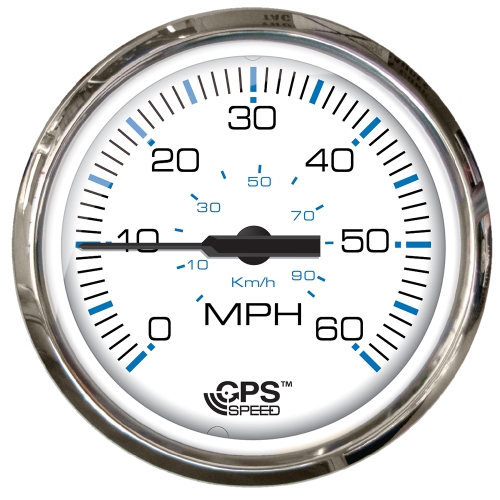 FARIA BEEDE  Faria Chesepeake Ss 4" Studded Speedometer - 60Mph (Gps) In White