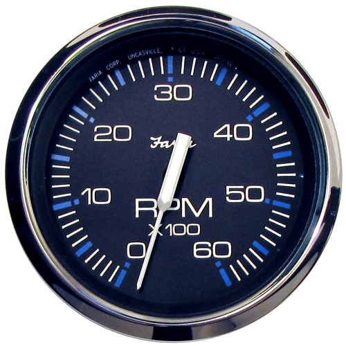 FARIA BEEDE  Faria Chesapeake Ss 4" Tachometer - 6, 000 Rpm (Gas - Inboard & I/o) In Black