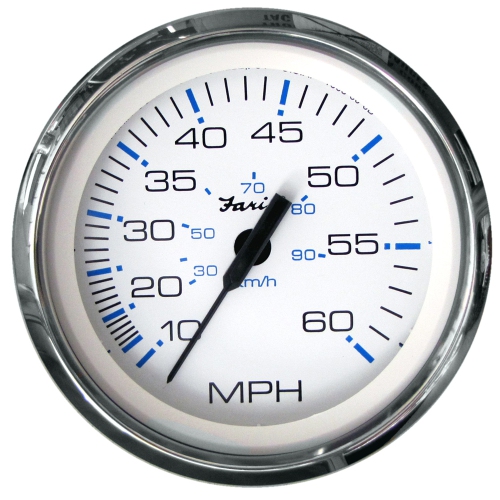 Faria Chesapeake White SS 4" Speedometer - 60MPH