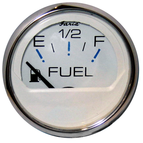 FARIA BEEDE  Faria Chesapeake Ss 2" Fuel Level Gauge (E-1/2-F) In White
