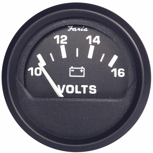 Faria Euro Black 2" Voltmeter