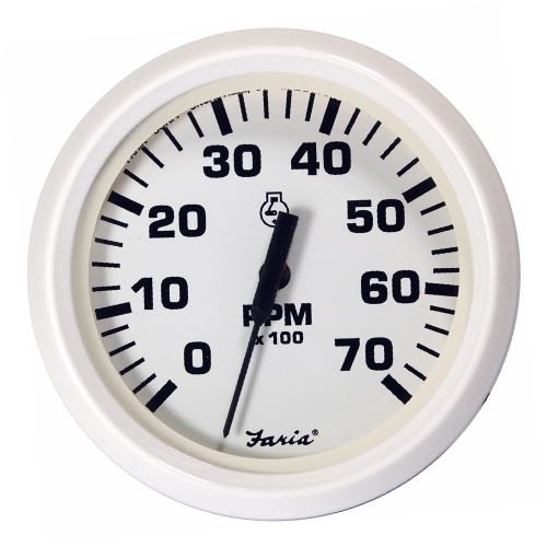 FARIA BEEDE  Faria Dress 4" Tachometer - 7, 000 Rpm (Gas - All Outboards) In White