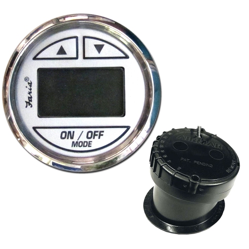 Faria 2" Depth Sounder w/In-Hull Transducer - Chesapeake White - Stainless Steel Bezel