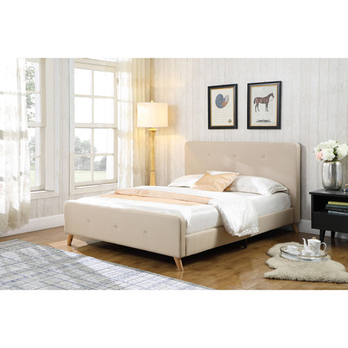 Lara Contemporary Upholstered Platform, Upholstered Queen Bed Frame Canada