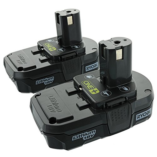 Ryobi P102 Twin Pack: Genuine OEM 18V One+ Lithium Ion Compact Battery for Ryobi Cordless Power Tools