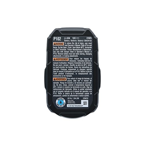Ryobi P102 Twin Pack: Genuine OEM 18V One+ Lithium Ion Compact Battery for Ryobi Cordless Power Tools