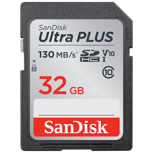 Carte mémoire SDHC Ultra PLUS V10 130 Mo/s 32 Go de SanDisk