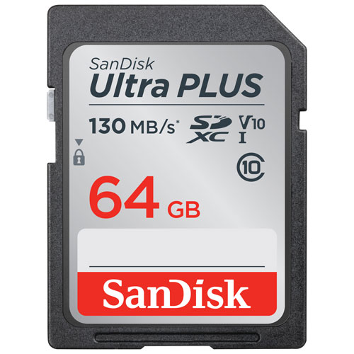 SanDisk Ultra PLUS V10 64GB 130MB/s SDXC Memory Card
