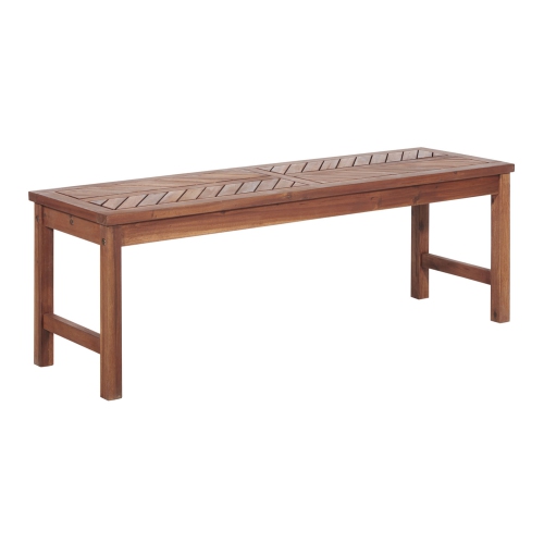 WE FURNITURE  Acacia Wood Resistant 53" Modern Patio Dining Bench - Brown Love this bench!