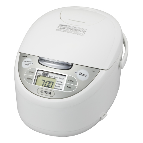 TIGER JAX-R10U Micom Rice Cooker with Tacook Plate 5.5-Cup White - Made in Japan