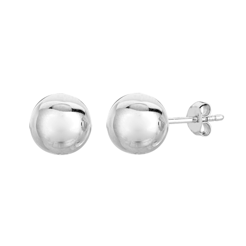 Plain silver ball deals stud earrings