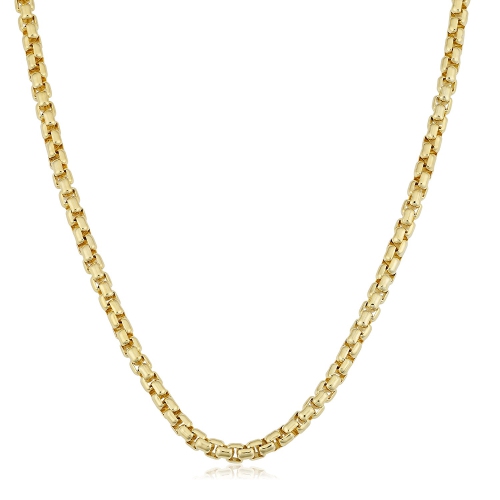 JEWELRY AFFAIRS  14K Gold Filled Round Box Chain Necklace, 3.4MM Wide In Yellow