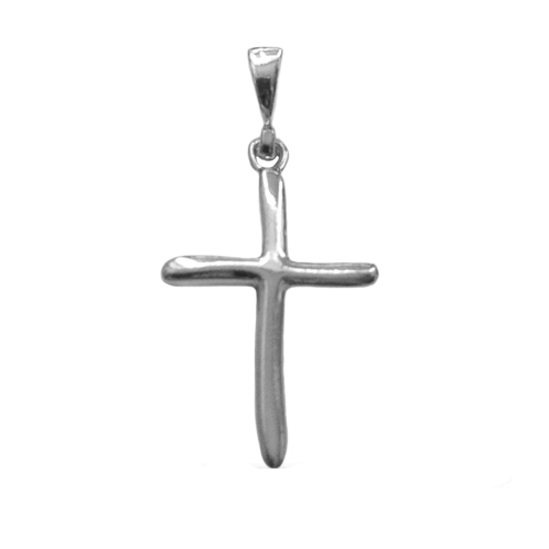 JEWELRY AFFAIRS  Sterling Wavy Style Cross Pendant In Silver