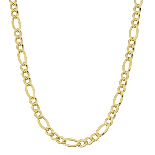 JEWELRY AFFAIRS  14K Gold Filled Solid Figaro Chain Necklace, 4.0 MM Wide In Yellow