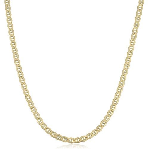 JEWELRY AFFAIRS  14K Gold Filled Solid Mariner Chain Necklace, 4.5 MM Wide In Yellow