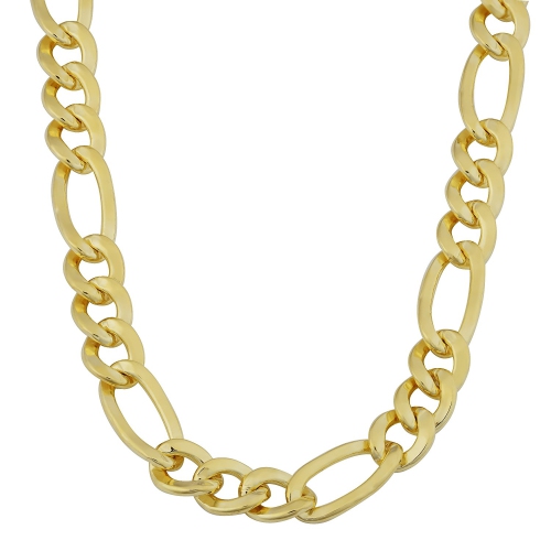 JEWELRY AFFAIRS  14K Gold Filled Solid Figaro Chain Necklace, 7.0 MM Wide In Yellow