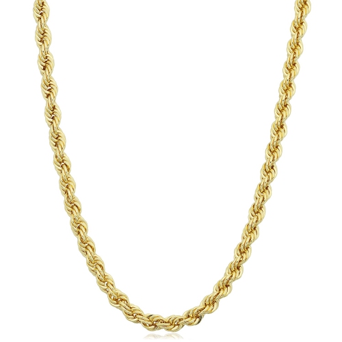 Image 1 de 4.. Collier à chaîne torsadée solide en or jaune 14 ct, 3,2 mm de largeur