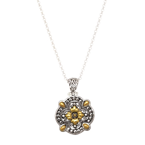 Image 1 de 3.. Collier byzantin en or jaune 18 ct et argent sterling, 18 po