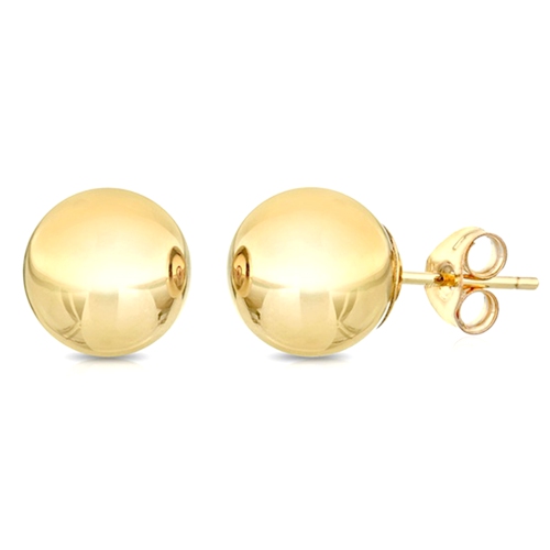 JEWELRY AFFAIRS  10K Gold Ball Stud Earrings In Yellow