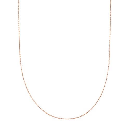 10k Rose Gold Rope Chain Necklace, 0.6mm
