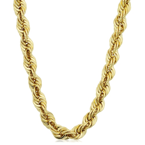 JEWELRY AFFAIRS  14K Gold Filled Solid Rope Chain Necklace, 6.0MM Wide In Yellow