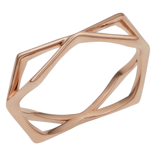 14k Rose Gold Geometric Shape Ring