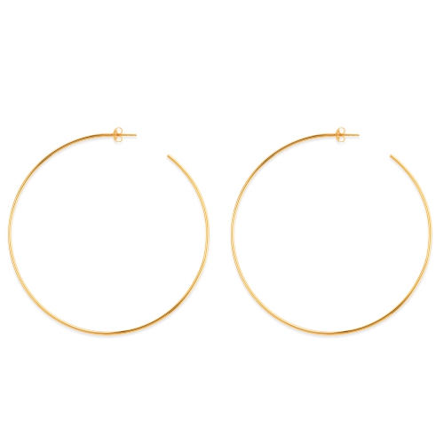 14k Gold Round Large Hoop Earrings, Diameter 90 mm