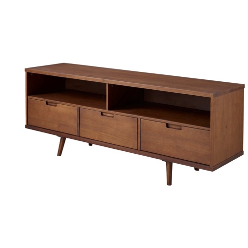 WALKER EDISON We Furniture Living Room 58" 3 Drawer Mid Century Modern Tv Stand - Walnut Awesome Console Table/TV Stand