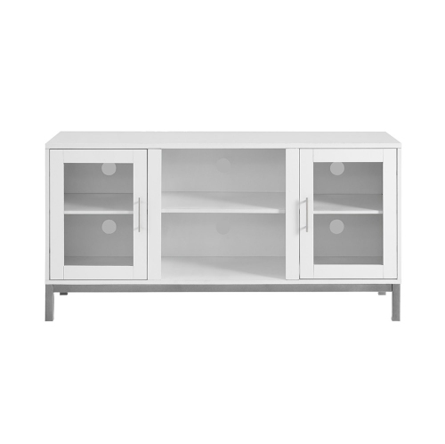 WE FURNITURE  52" Avenue Wood Tv Console With Metal Legs - White