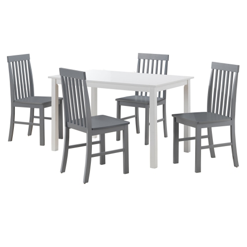 WE FURNITURE  5-Piece Modern Dining Set - White/grey [This review was collected as part of a promotion