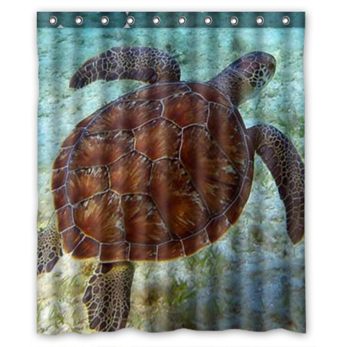 Zkgk Sea Turtle Waterproof Shower Curtain Bathroom Decor Sets With