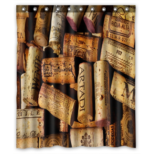 Zkgk Wine Corks Waterproof Shower Curtain Bathroom Decor Sets With