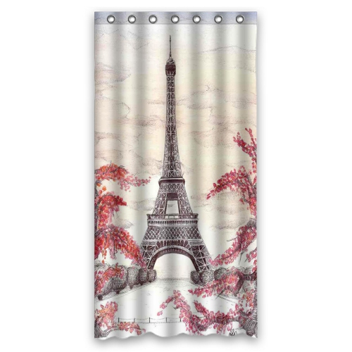 Zkgk Paris Eiffel Tower Waterproof Shower Curtain Bathroom Shower