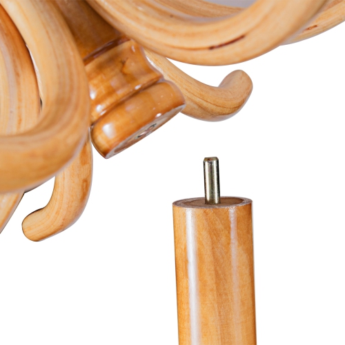 Gymax Wood Standing Hat Coat Rack Jacket Bag Hanger Tree 12 Hooks w/ Umbrella Stand