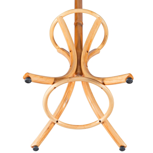 Gymax Wood Standing Hat Coat Rack Jacket Bag Hanger Tree 12 Hooks w/ Umbrella Stand