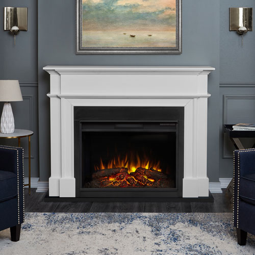 Real Flame Harlan Grand Electric Fireplace 5100 Btu White