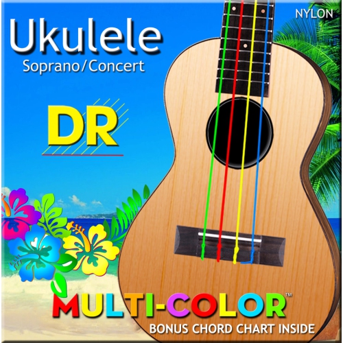 DR Handmade Strings Soprano / Concert Multi-Color Nylon Strings