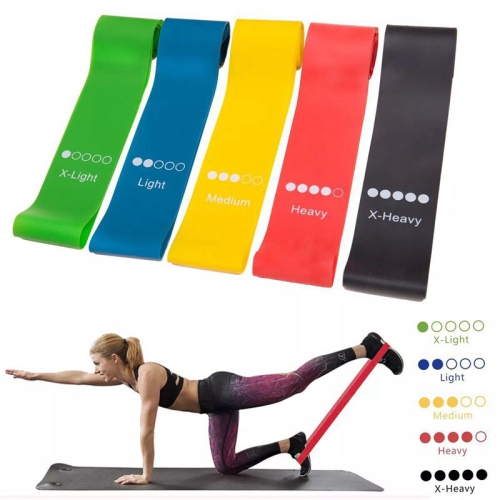 Resistance Loop Band Set Pull Up Strength Fitness for Legs Heavy Exercise 5 Pack 