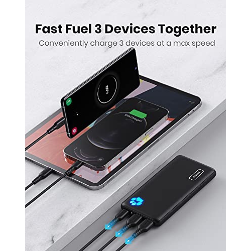 INIU Portable Charger, 10000mAh Power Bank, High-Speed 2 USB Ports with Flashlight External Battery Pack Backup, Ultra Comp...