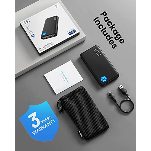 INIU Portable Charger, 10000mAh Power Bank, High-Speed 2 USB Ports with Flashlight External Battery Pack Backup, Ultra Comp...