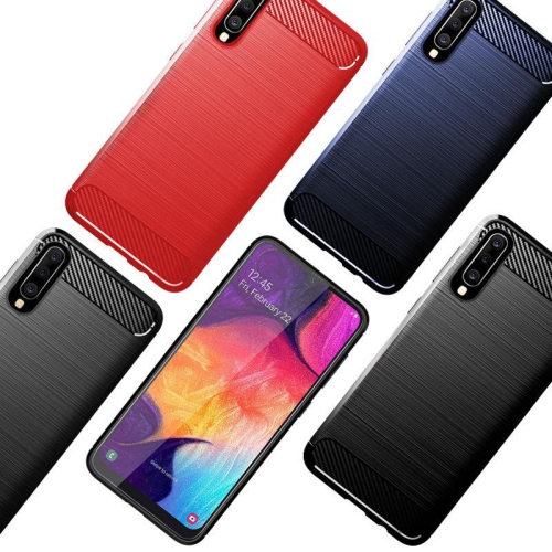 Étui en métal brossé rouge PANDACO pour Galaxy A50 de Samsung