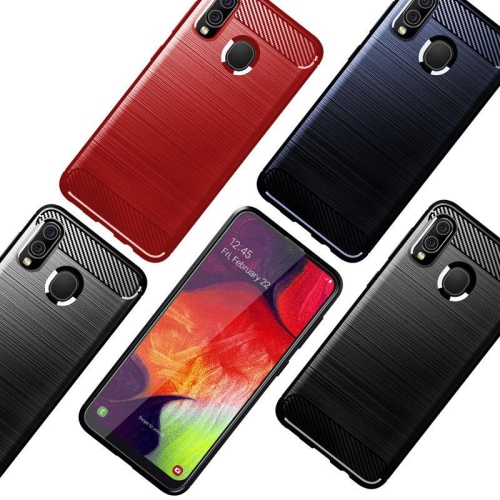 PANDACO Navy Brushed Metal Case for Samsung Galaxy A20