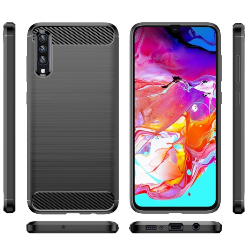 PANDACO – Étui en métal brossé noir pour Samsung Galaxy A70