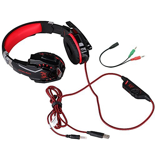 SENHAI G9000 3.5mm Game Gaming Headphone Headset Earphone Headband with Microphone LED Light for Laptop Tablet Mobile Phones