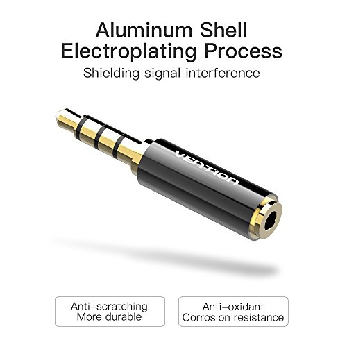 VENTION 2 Pack 3.5mm Male to 2.5mm Female Audio Travel Adapter Gold Plated Aux Auxiliary Plug Splitter 3 Ring Jack Support