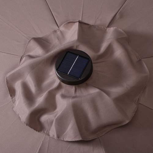 Costway 10ft Patio Solar Umbrella LED Patio Market Steel Tilt w/ Crank Outdoor