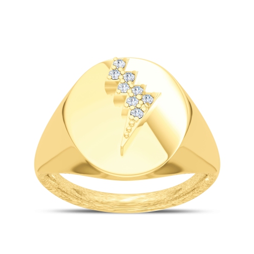 Bague à éclair en or jaune 14 K, diamant éclair Elvis Presley, taille :