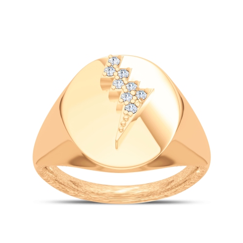 Elvis Presley Elvis Diamond Lightning Bolt Ring In 14K Rose Gold In Size: