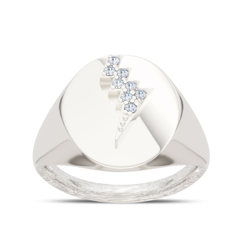Elvis Presley Diamond Lightning Bolt Ring In Sterling Silver In Size
