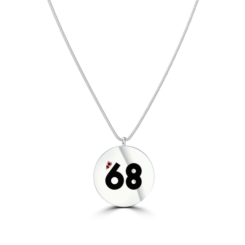 Elvis Presley Ruby '68 Special Anniversary Pendant In 14K White Gold In Size: 24